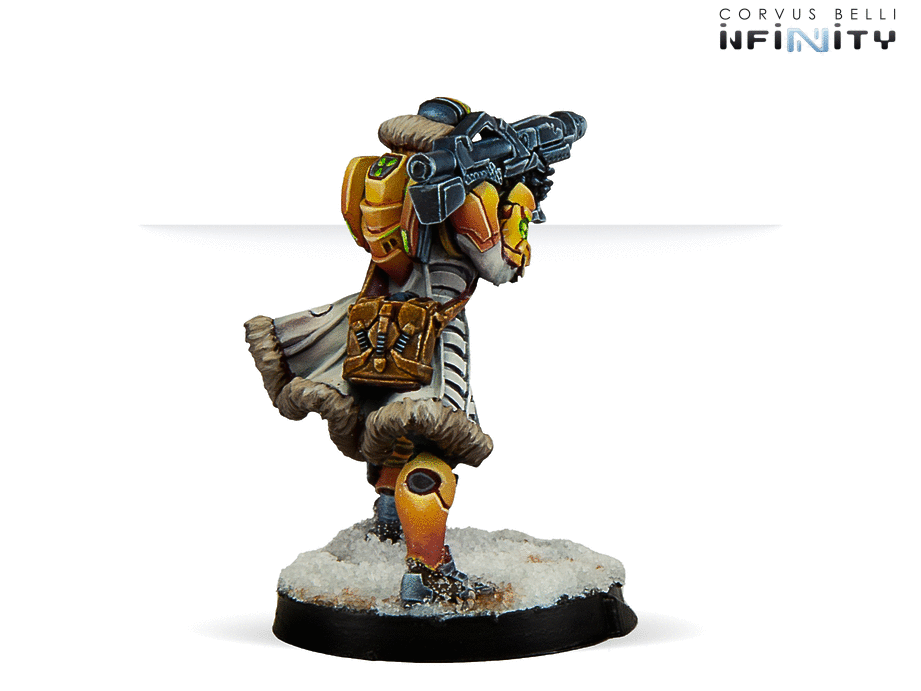 Infinity Yu Jing Hundun Ambush Unit (Heavy RL) Miniature Game Figure Rear View