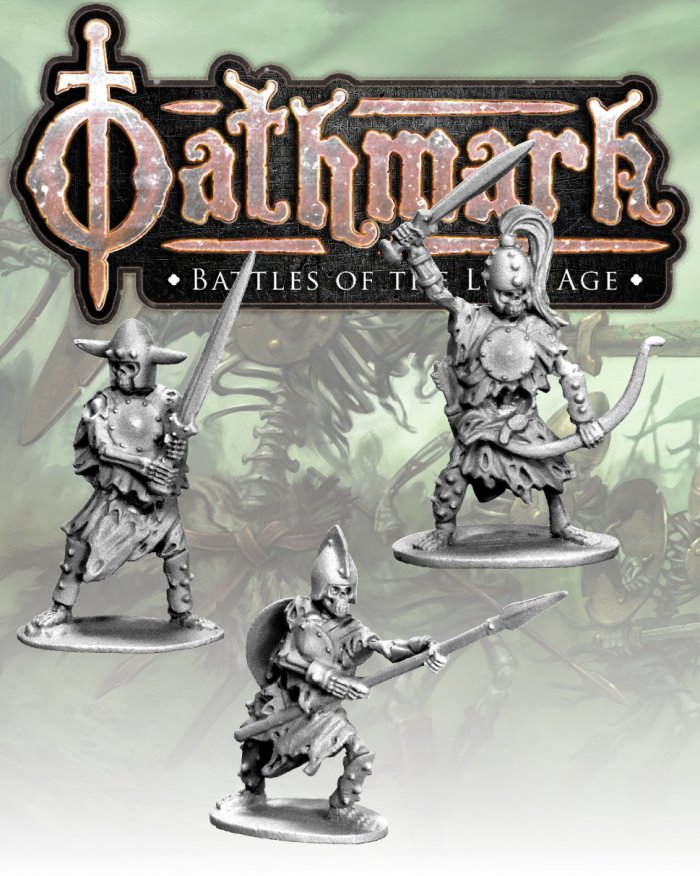 Oathmark Skeleton Champions, 28 mm Scale Metal Figures