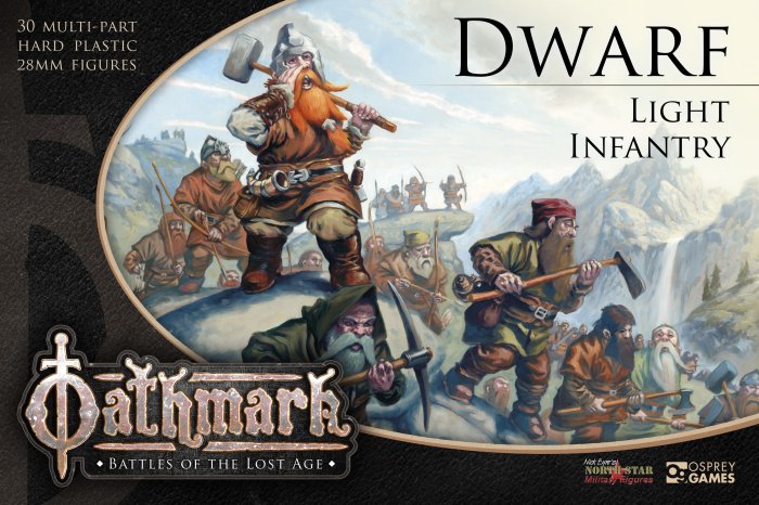 Oathmark Dwarf Light Infantry, 28 mm Scale Model Plastic Figures