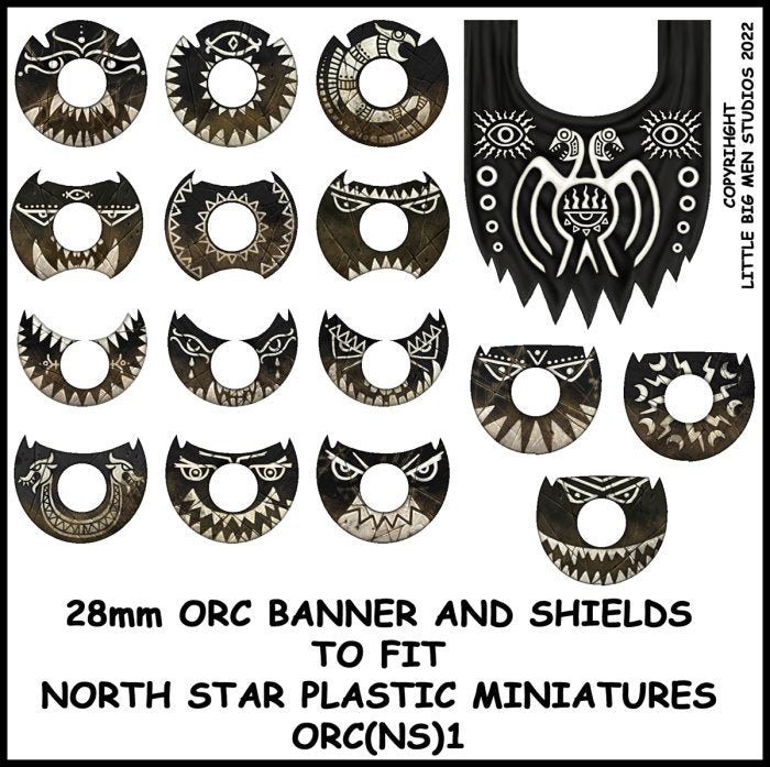 Oathmark Orc Banner & Shield Transfers #1, 28 mm Scale