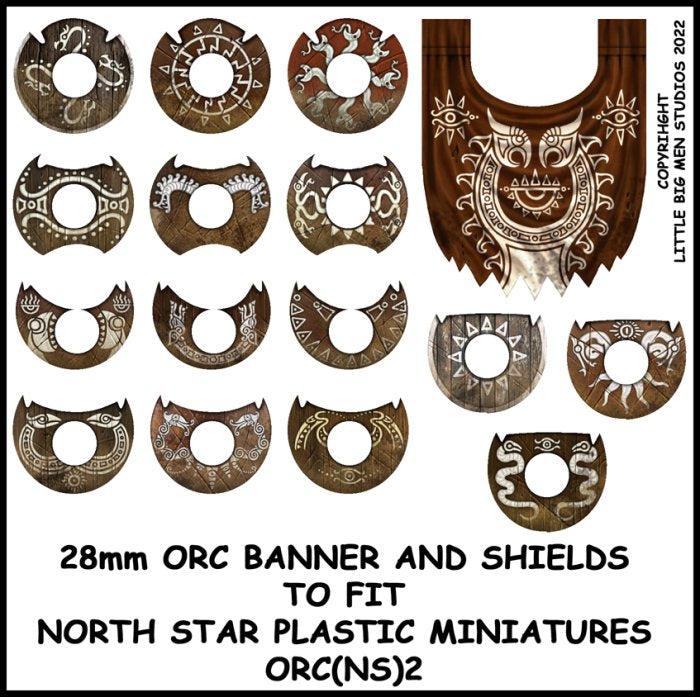 Oathmark Orc Banner & Shield Transfers #2, 28 mm Scale