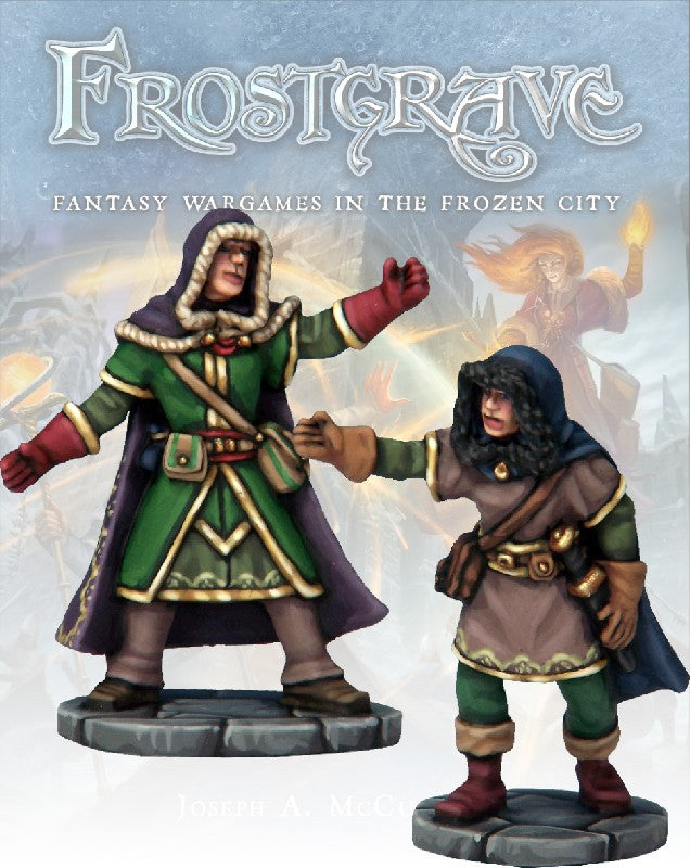 Frostgrave Illusionist & Apprentice, 28 mm Scale Model Metal Figures