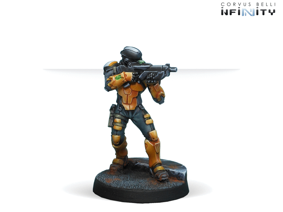 Infinity Yu Jing Imperial Service Sectorial Starter Pack Miniature Game Figures Celestial Guard Combi Rifle