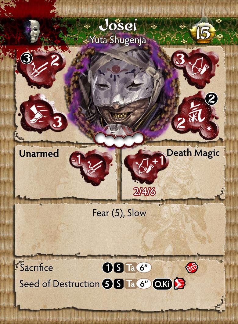 Yuta of Yurei Themed Warband Faction Metal Figure Set Josei Profile Card Front