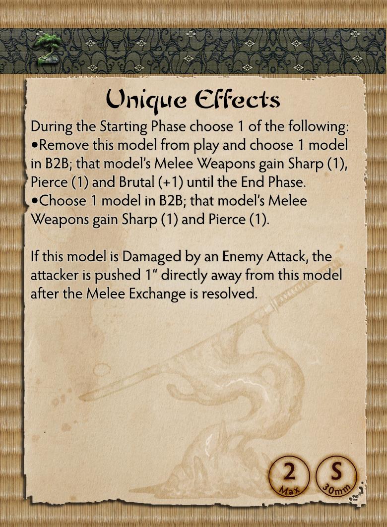 Bushido Kami Of Tempered Iron Miniature Figures Back Of Card
