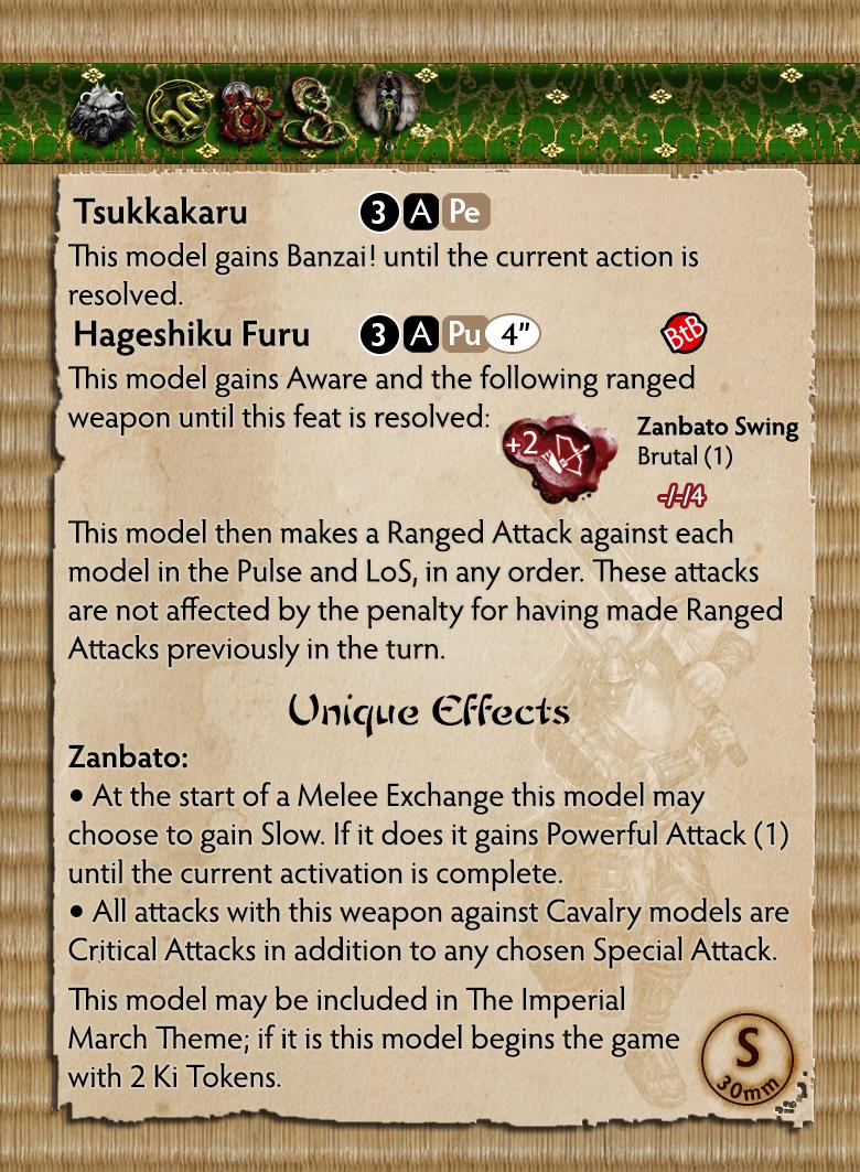 Bushido “Karu” Miniature Figure Profile Card Back