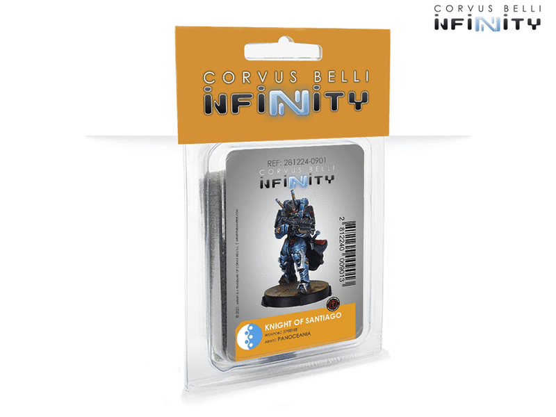 Infinity PanOceania Knight of Santiago (Spitfire) Miniature Game Figure Package