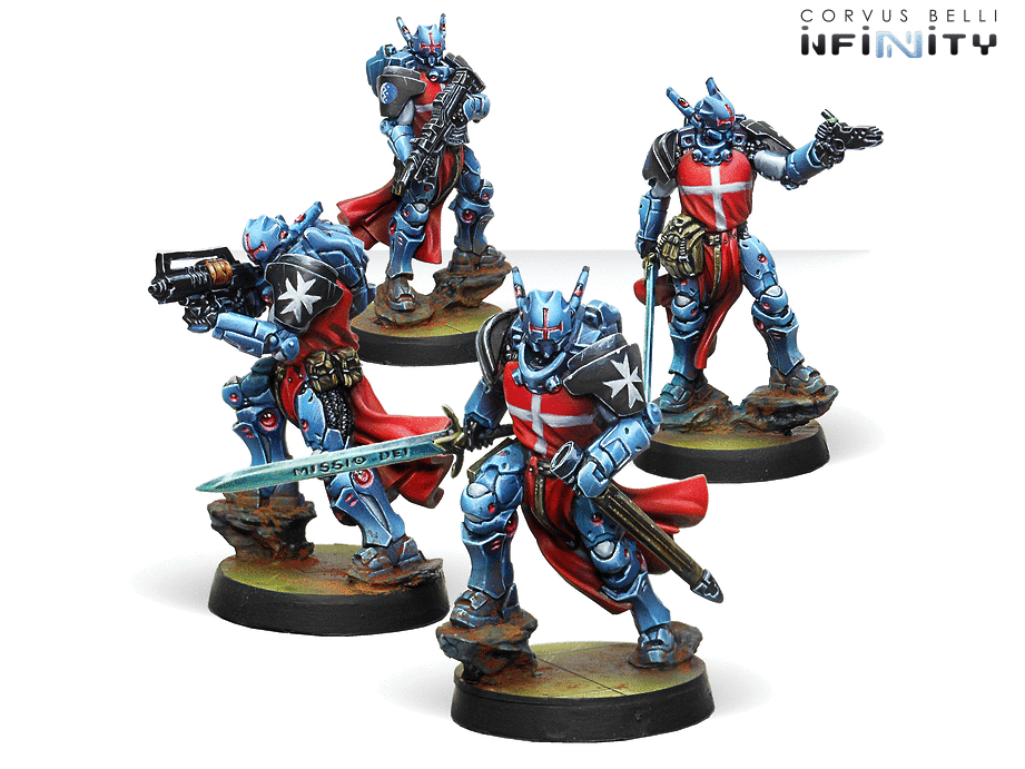 Infinity PanOceania Knights Hospitaller Miniature Game Figures By Corvus Belli