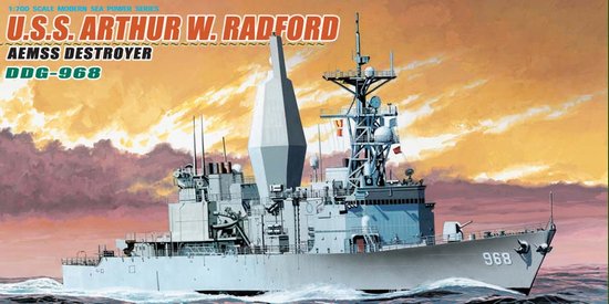 DDG-968 USS Arthur W. Radford, AEMSS Spruance Class Destroyer 1/700 Scale Model Kit