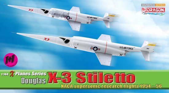 Douglas X-3 Stiletto, NACA Supersonic Research Flights 1954-56 1/144 Scale Model