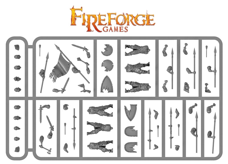 Forgotten World Living Dead Warriors, 28mm Scale Plastic Model Figures Example Frame