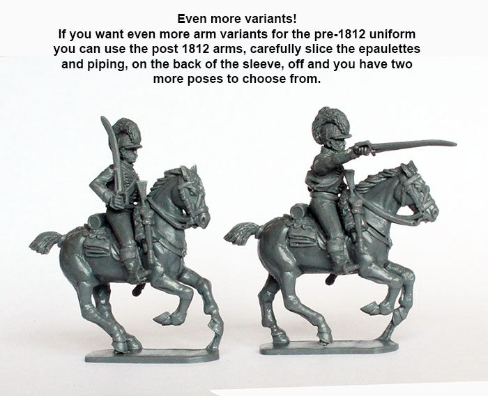 Napoleonic British Light Dragoons 1808- 1815, 28 mm Scale Model Plastic Figures Variants