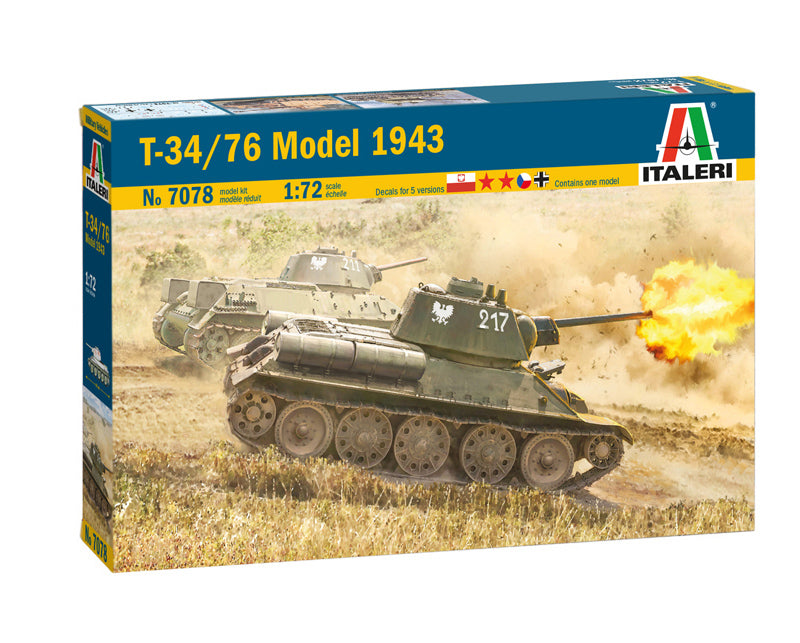 T-34/76 1943 Tank 1/72 Scale Model Kit