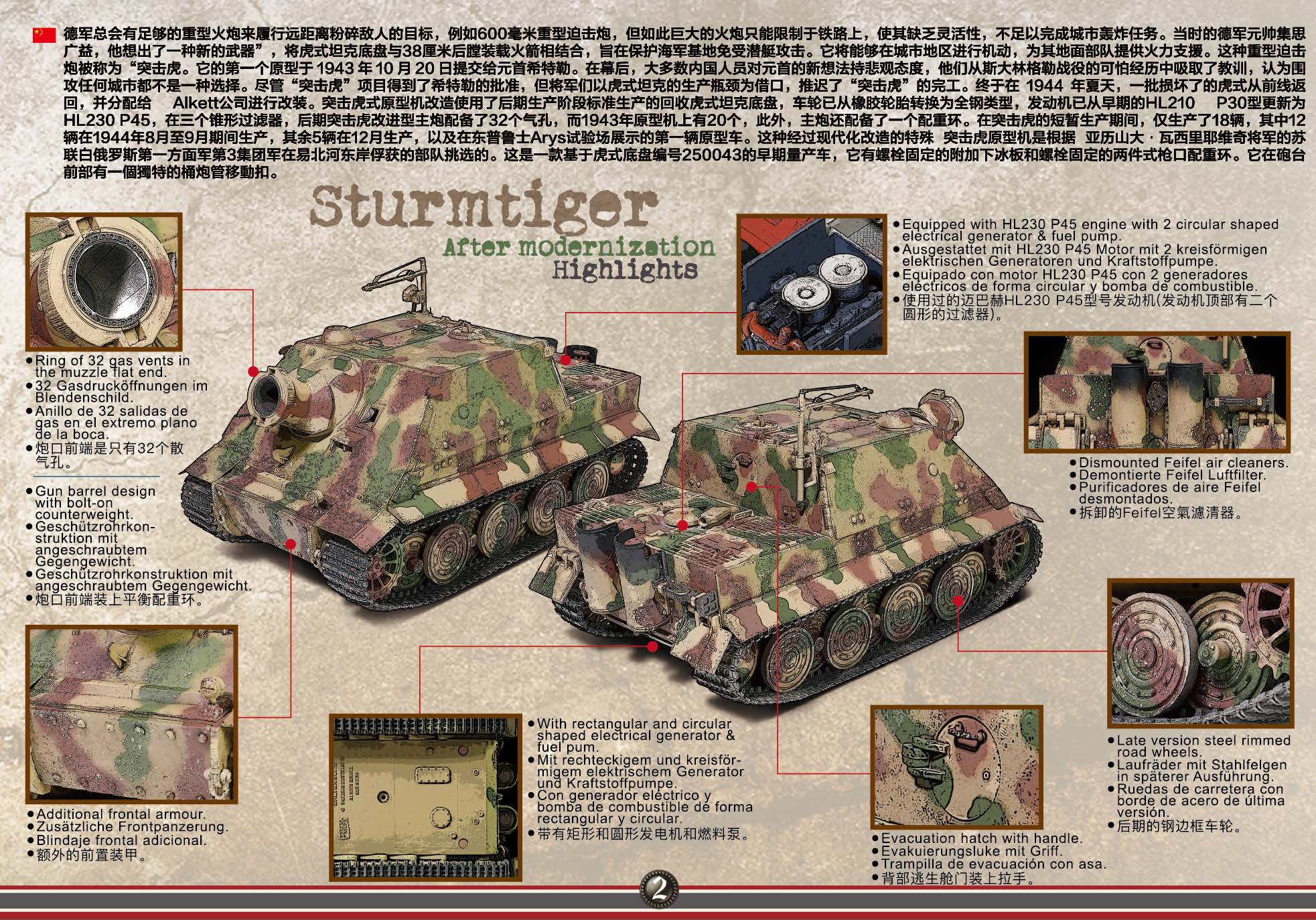 Sd.Kfz.181 ”Sturmtiger” May 1945, 1/32 Scale Model Highlights Sheet