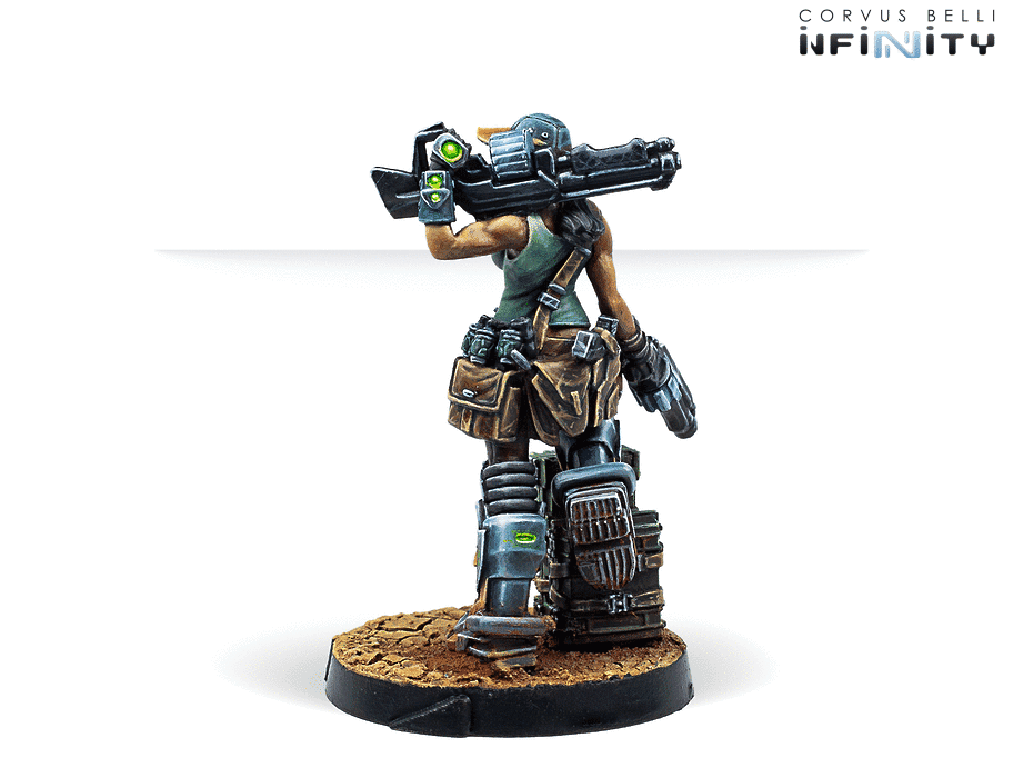 Infinity NA2 Monstruckers (Boarding Shotgun) Miniature Game Figure Rear View