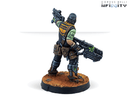 Infinity NA2 Monstruckers (Submachine Gun) Miniature Game Figure Rear View
