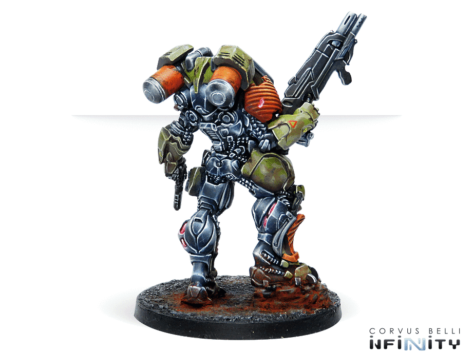 Infinity Yu Jing Mówáng Troops (MULTI Rifle/ Red Fury) Miniature Game Figure Rear View