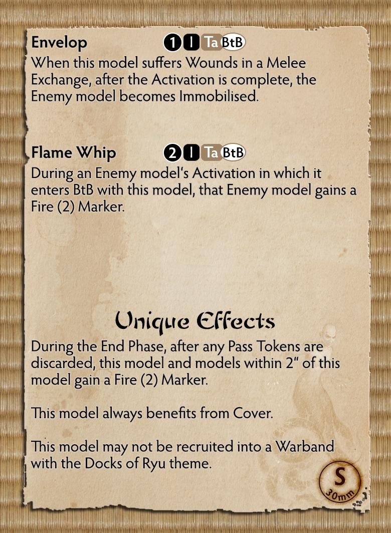 Bushido Jung Pirates Faction “Moyasu” Miniature Figure Back Of Card