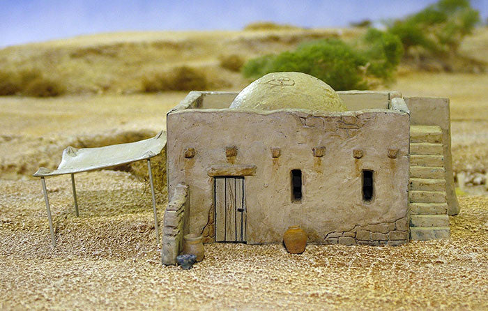 Accessory Mud Brick House for 28 mm Gaming Completed Example