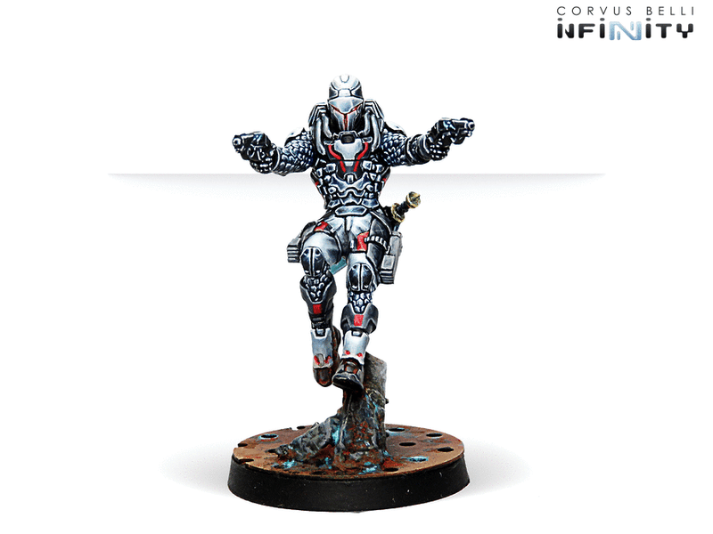 Infinity CodeOne Nomads Booster Pack Beta Miniature Game Figures Perseus w Heavy Pistol