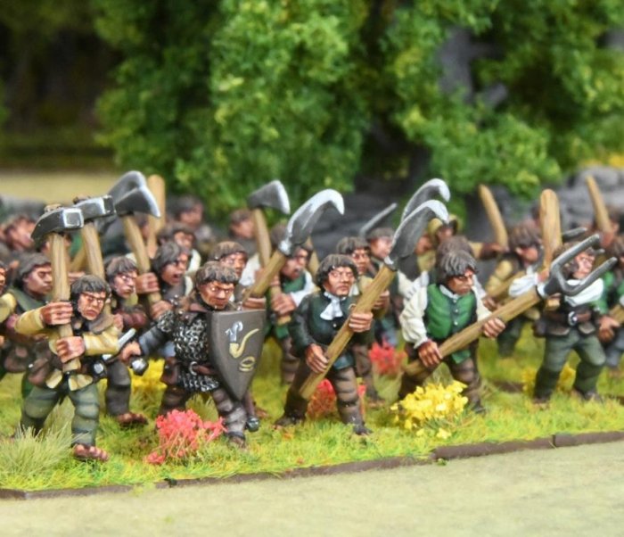 North Star Oathmark Halfling Spearmen 28mm scale metal miniatures by Mark Copplestone for fantasy tabletop wargaming