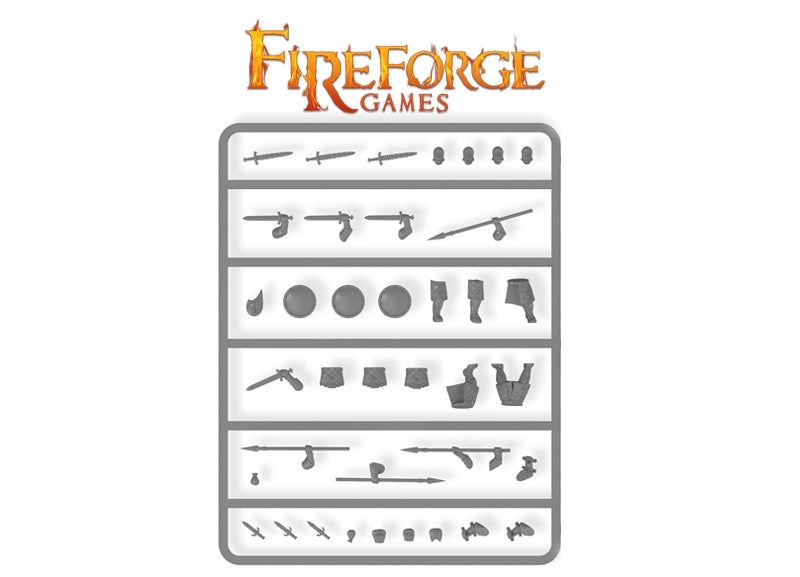 Forgotten World Northmen Warriors, 28mm Plastic Kit Figures Example Frame 2