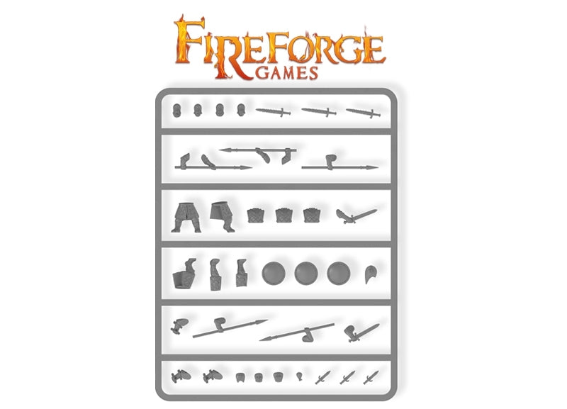 Forgotten World Northmen Warriors, 28mm Plastic Kit Figures Example Frame 1