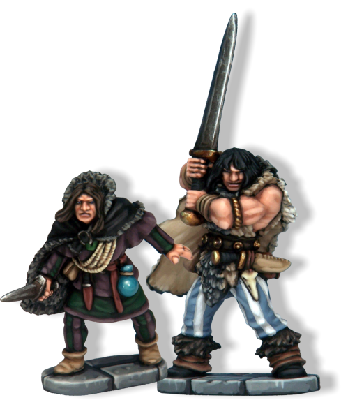 Frostgrave Thief & Barbarian, 28 mm Scale Model Metal Figures