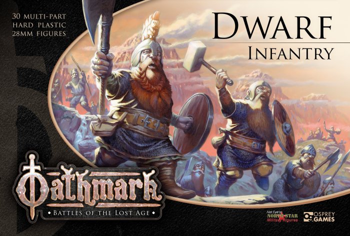 Oathmark Dwarf Infantry 28mm Plastic Miniatures Box – 30 Multi-Part Figures by North Star Military Figures and Osprey Games