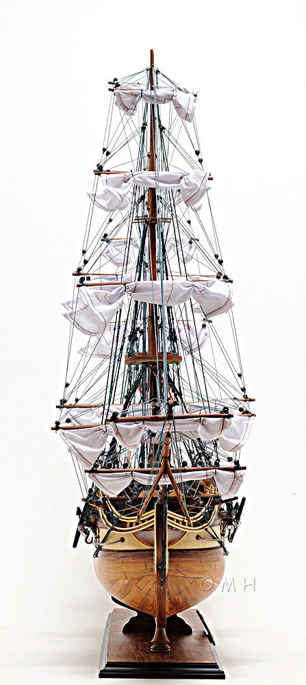 Bow View of Old Modern Handicrafts USS Constitution Admiral Line handcrafted wooden ship model