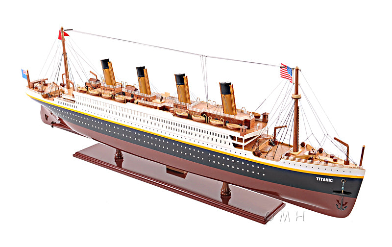 Old Modern Handicrafts RMS Titanic (Large) Wooden Scale Model Starboard Bow Top View