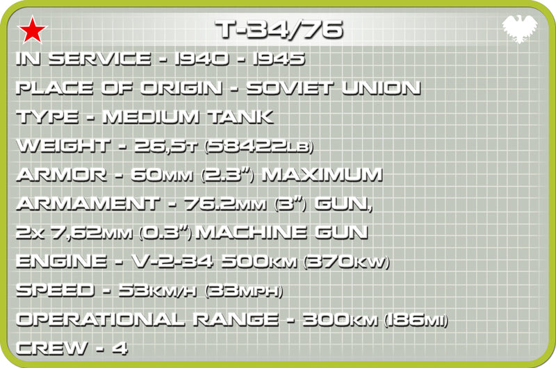 T-34/76 Soviet Tank, 270 Piece Block Kit