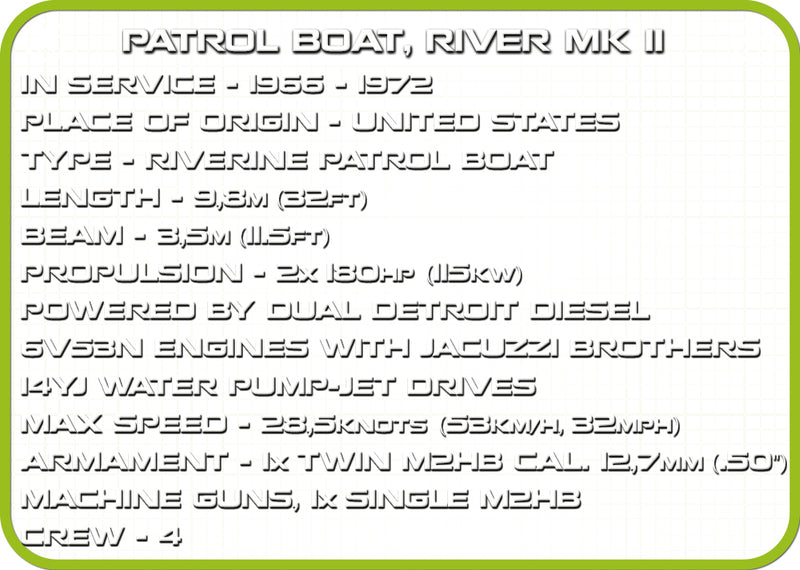 Patrol Boat River Mark II, 615 Piece Block Kit