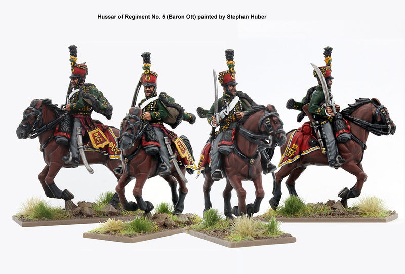 Napoleonic Austrian Hussars 1805 - 1815, 28 mm Scale Model Plastic Figures Regiment No 5