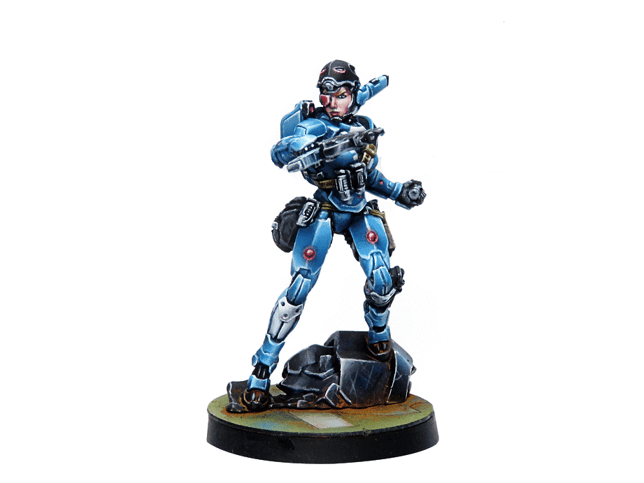 Infinity PanOceania Patsy Garnett, Orc Troops Varuna Div. NCO (Submachine Gun) Miniature Game Figure