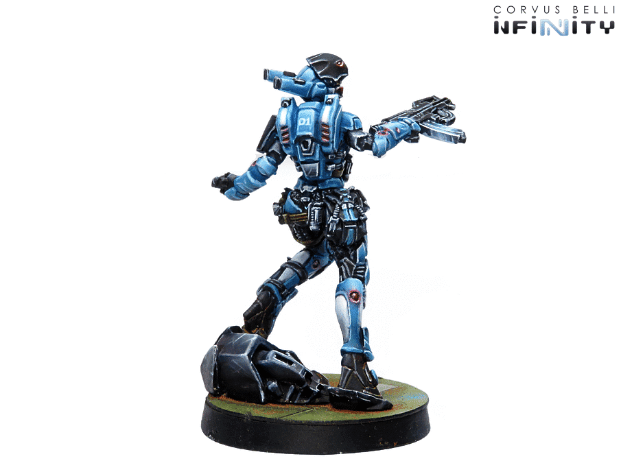 Infinity PanOceania Patsy Garnett, Orc Troops Varuna Div. NCO (Submachine Gun) Miniature Game Figure Rear View