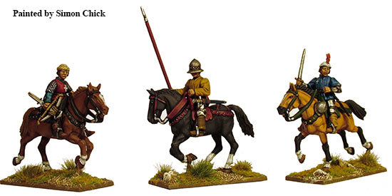 Painted 28mm plastic light cavalry coustiliers and hobilers by Simon Chick