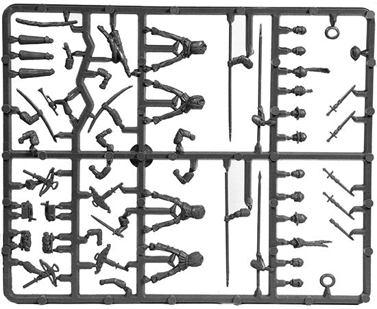 High detail unpainted gray plastic rider and weapon sprue for Perry Light Cavalry