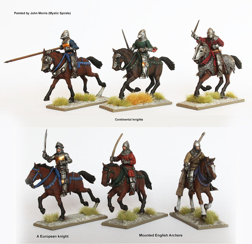 Perry Miniatures Agincourt Mounted Knights 1415-1429, 28 mm Model Plastic Figures Kit Painted Variations