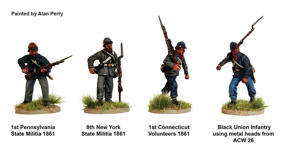 American Civil War Union Infantry 1861-1865 (28 mm) Scale Model Plastic Figures Different Units Example