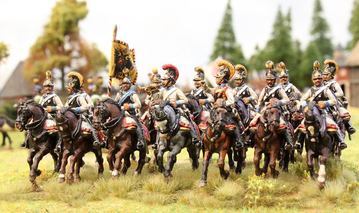 Painted Perry Miniatures Austrian 28mm cavalry for Napoleonic wargaming