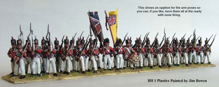 Options for arm poses and firing line positions in Perry Miniatures British Infantry kit