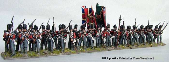 28mm British Napoleonic Line Infantry painted as a firing line by Dave Woodward