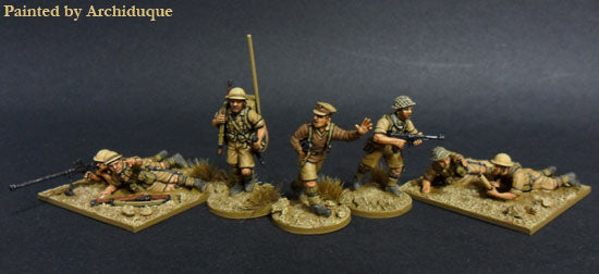 Painted Perry Miniatures Desert Rats 28mm British & Commonwealth Infantry Command Group