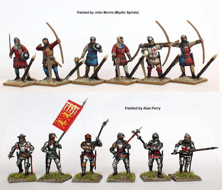 Perry Miniatures The English Army 1415-1429, 28 mm Model Plastic Figures Kit Painted Figures Examples