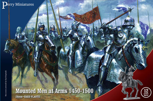 Mounted Men At Arms 1450 - 1500, 28 mm Scale Plastic Figures