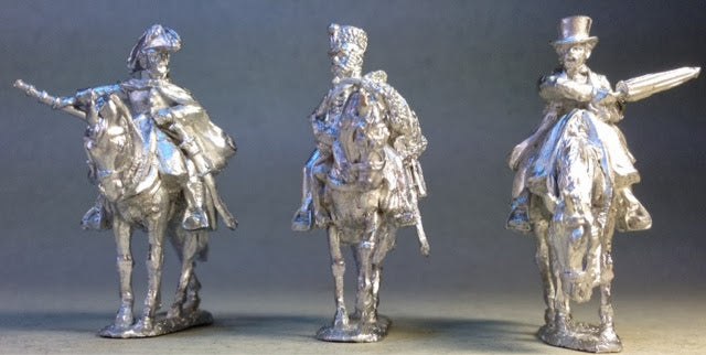 Napoleonic British High Command Mounted, 28 mm Scale Model Metal Figures Unpainted
