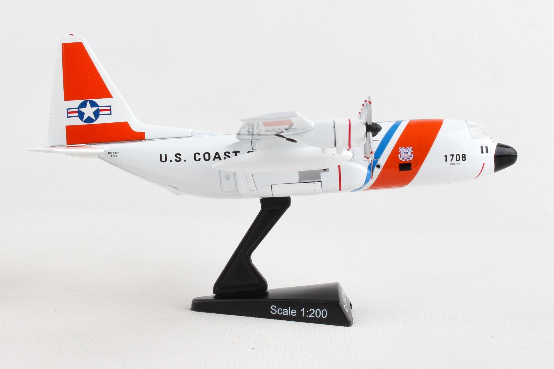 Lockheed Martin C-130 Hercules United States Coast Guard 1/200 Scale Model Right Side View