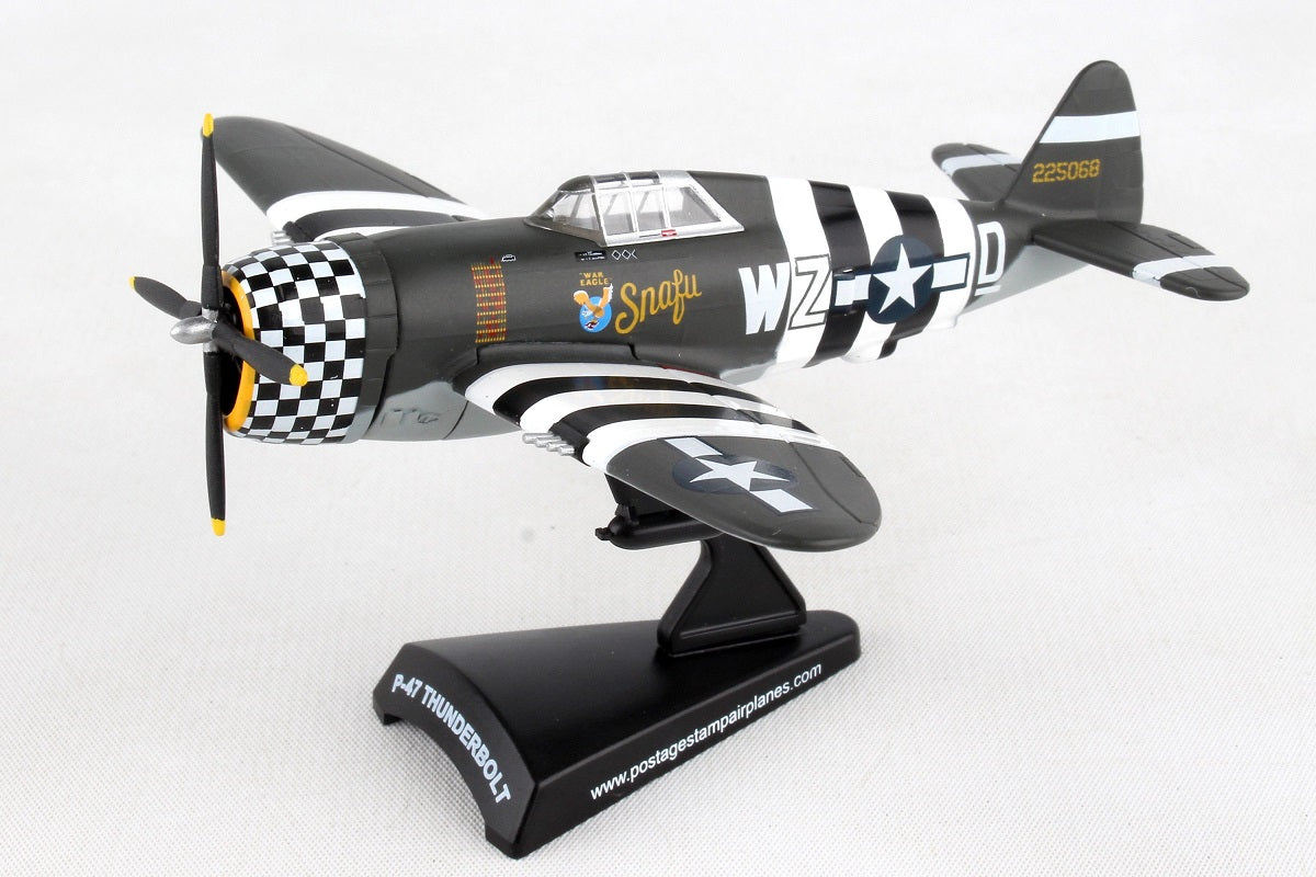 Republic P-47 Thunderbolt "SNAFU" 1944, 1/100  Scale Model By Daron Postage Stamp