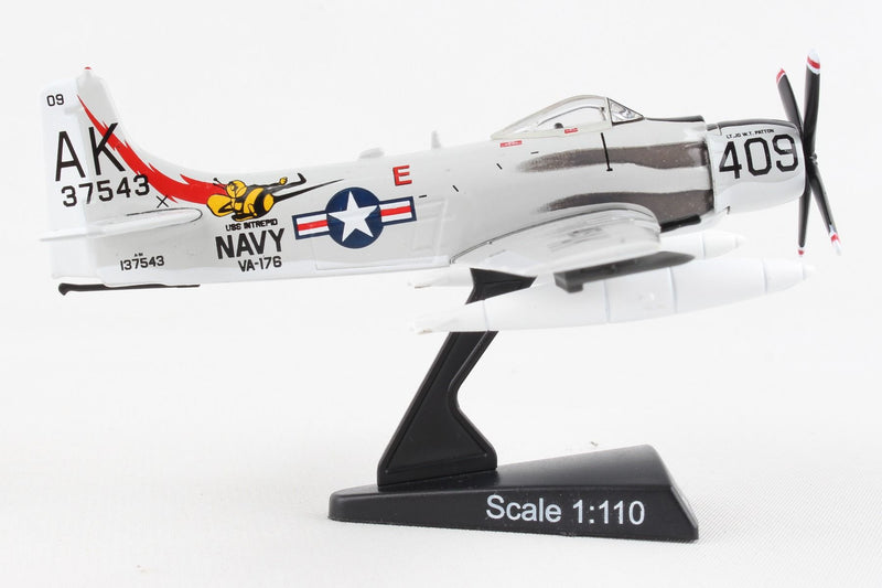 Douglas A-1 Skyraider U.S. Navy “Papoose Flight” 1/110  Scale Model Right Side View